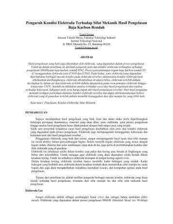 Pengaruh Kondisi Elektroda Terhadap Sifat Mekanik Hasil ... - Itenas
