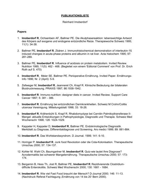 Vollständige Publikationsliste (PDF) - Kantonsspital Winterthur