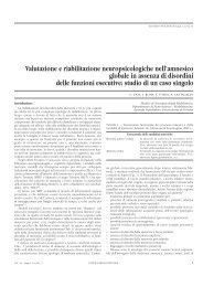 Valutazione e riabilitazione neuropsicologiche nell'amnesico - MediK