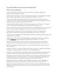 Seaweed Unit Publications on diversity (chronological order ...