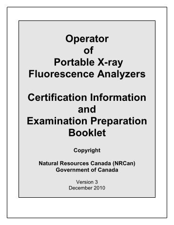 Operator of Portable X-ray Fluorescence Analyzers Certification ...