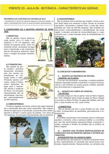 frente 03 - aula 09 - botânica - características gerais - Portal Impacto