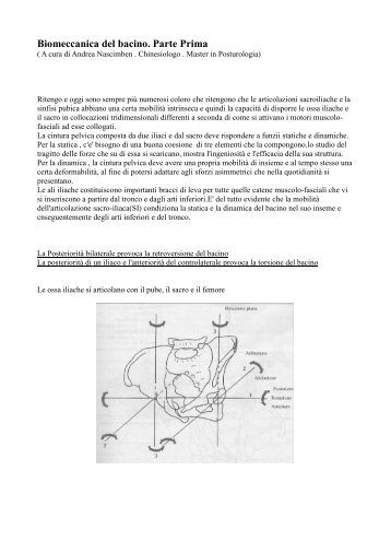 Biomeccanica del bacino. Parte Prima - Metropolitan Wellness Club