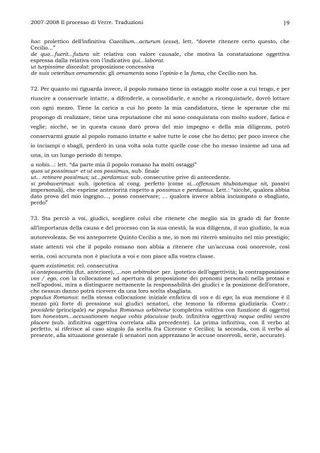 Divinatio in Quintum Caecilium, §§ 1-11 - Facoltà di Lettere e Filosofia