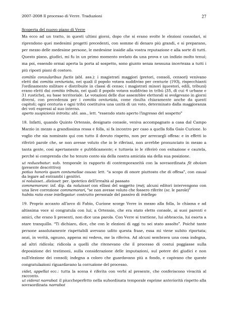 Divinatio in Quintum Caecilium, §§ 1-11 - Facoltà di Lettere e Filosofia