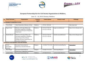 European Partnership Fair for Civil Society ... - Promo-LEX