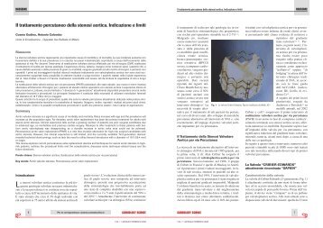 Il trattamento percutaneo della stenosi aortica. Indicazione e ... - sicoa