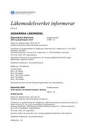 Läkemedelsverket informerar