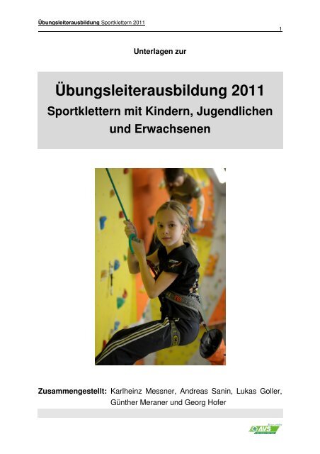 Übungsleiterausbildung 2011 Sportklettern mit Kindern