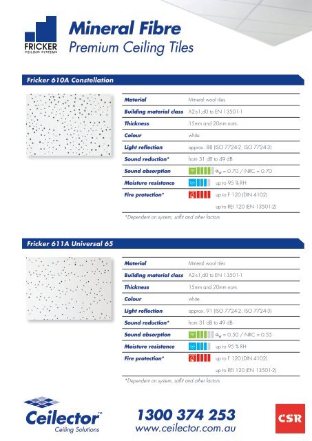 Fricker Mineral Fibre Premium Ceiling Tiles Ceilector