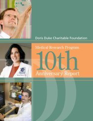 Anniversary Report - Doris Duke Charitable Foundation