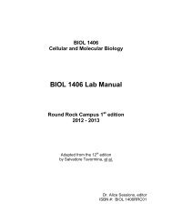 BIOL 1406 Lab Manual - Austin Community College