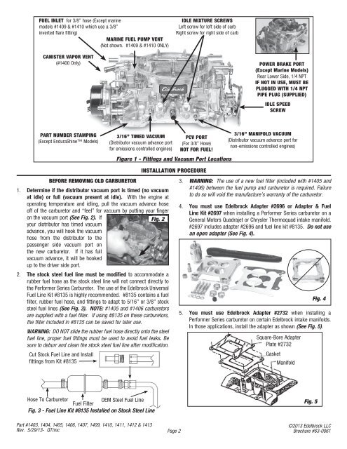 Installation Instruction - Edelbrock