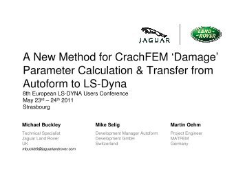 'Damage' Parameter Calculation & Transfer from Autoform to LS-Dyna