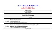 TALK – ACTION - INTERACTION