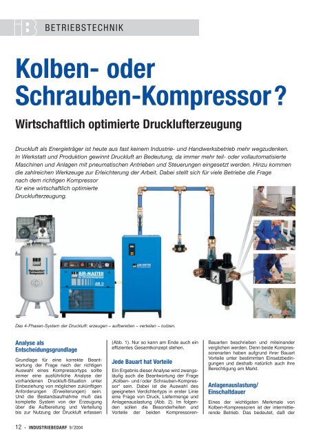 Kolben- oder Schrauben-Kompressor? - Fzarchiv.de