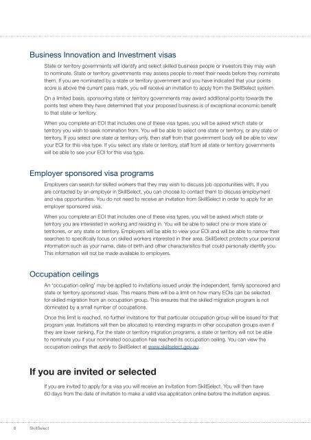 1406 - SkillSelect - Booklet 11 - Department of Immigration ...