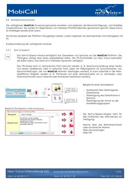 MobiCall serveur de Mobilisation - New Voice International AG