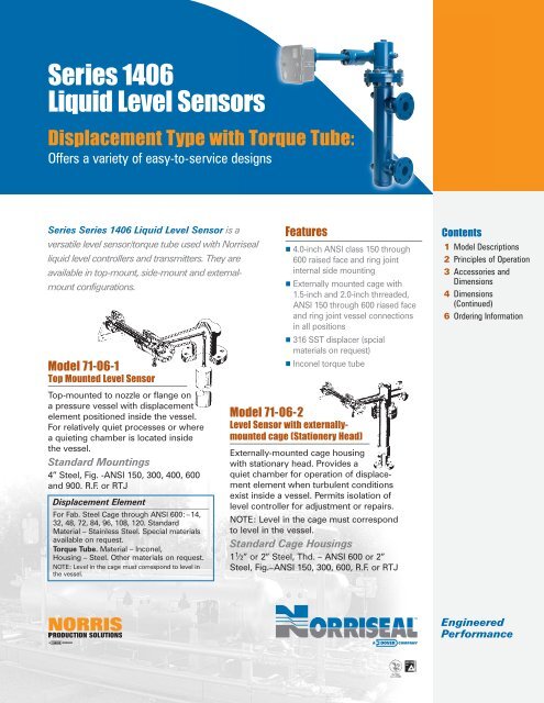 Series 1406 Liquid Level Sensors - Norriseal