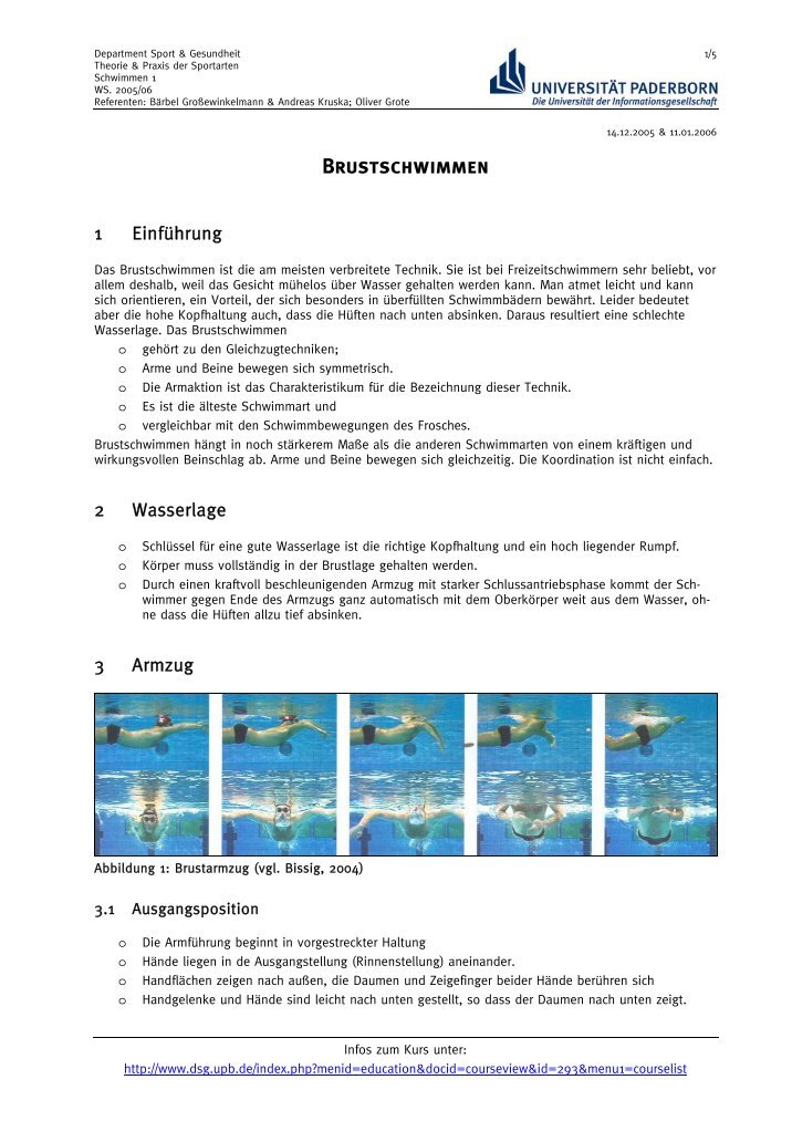 Brustschwimmen Magazine