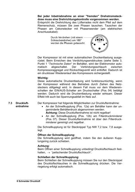 Bedienungs- und Wartungsanleitung für Kompressor UniMaster Typ ...