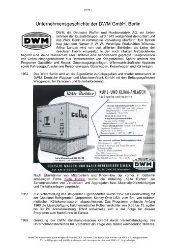 Unternehmensgeschichte der DWM GmbH, Berlin