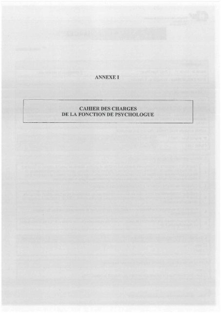 cahier des charges de la fonction de psychologue - Canton de Vaud