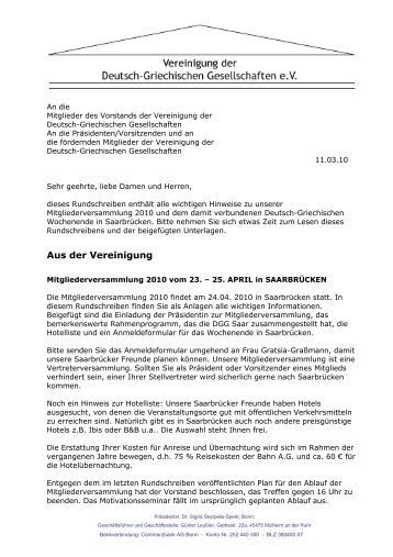 Rundschreiben der VDGG-Geschäftsstelle 1/2010 - Vereinigung der ...