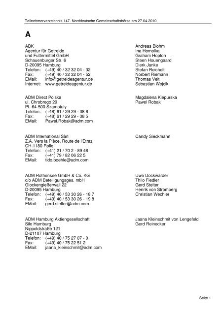 (+49) 40 / 32 32 04 - 32 Fax - Verein der Getreidehändler der ...