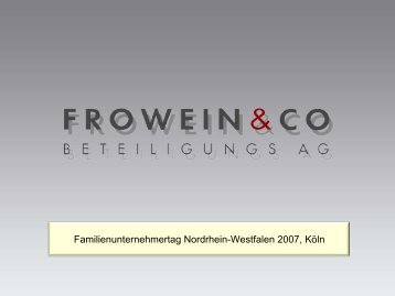 FROWEIN & CO. Beteiligungs AG - Convent