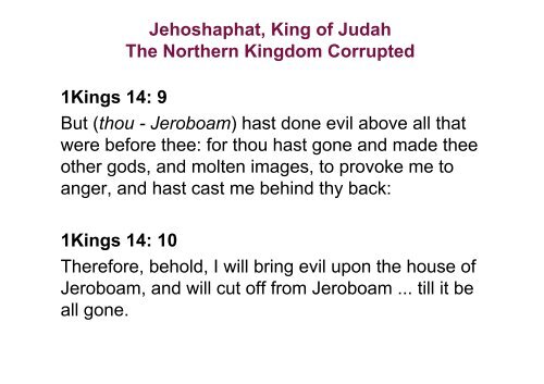 Jehoshaphat, King of Judah - Christadelphian Studies