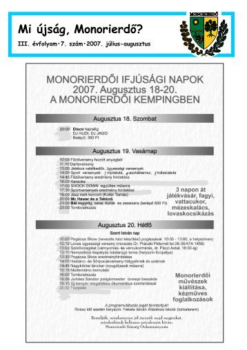 2007.07 - A Bogárzó Közhasznú Egyesület honlapja