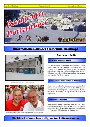 Dorfzeitung Februar 2012 - Gemeinde Bärnkopf