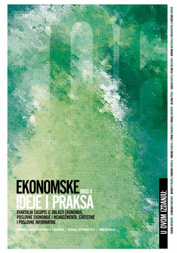 EKONOMSKE IDEJE I PRAKSA - Ekonomski fakultet