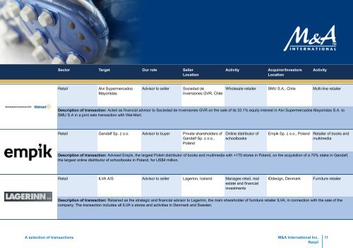 M&A International Inc.: Retail Deal Book - Angermann M&A ...