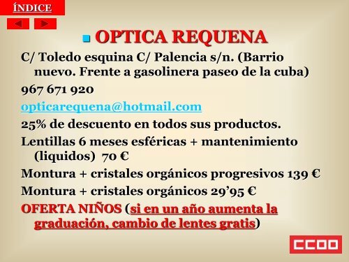 Guía de servicios para afiliados y afiliadas a CCOO