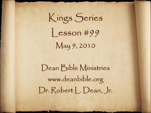 Kings-099 - Dean Bible Ministries