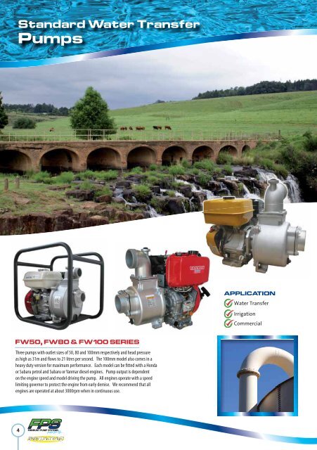 Engine Driven Water Transfer Products - Finsbury Pump Systems