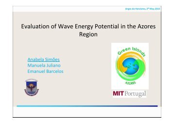 Evaluation of Wave Energy Potential in the Azores Region