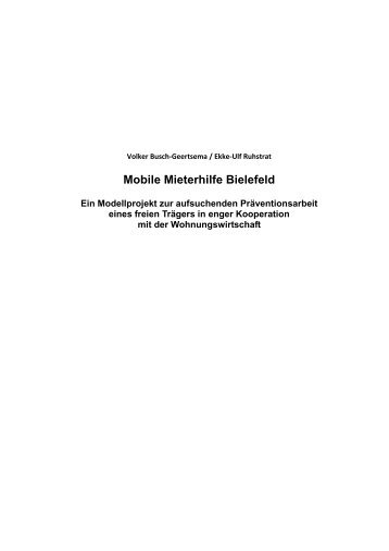 Mobile Mieterhilfe Bielefeld. Ein Modellprojekt zur ... - GISS-EV