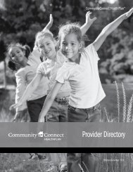 primary care providers - CommunityConnect HealthPlan