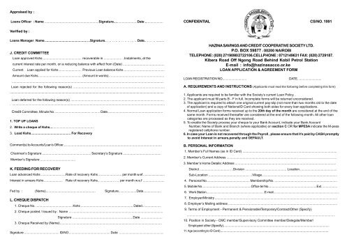Normal Loan Application form-2.pmd - Hazina Sacco Society Ltd