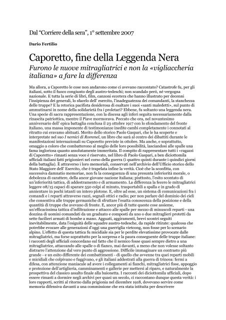 Caporetto, fine della Leggenda Nera - Museo Storico Badogliano