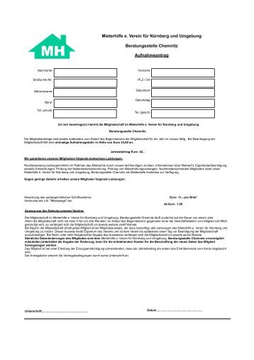 Mieterhilfe e. Verein für Nürnberg und Umgebung Beratungsstelle ...