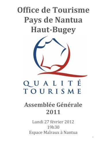 RAPPORT AG 2011 - Office de Tourisme du Pays de Nantua