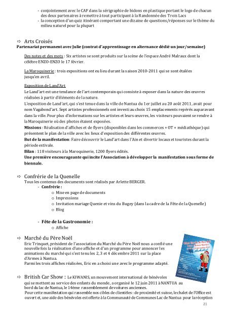 RAPPORT AG 2011 - Office de Tourisme du Pays de Nantua