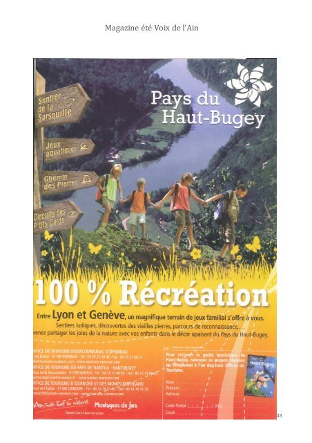 RAPPORT AG 2011 - Office de Tourisme du Pays de Nantua