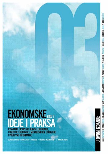 EKONOMSKE IDEJE I PRAKSA - Grupa za kreativnu ekonomiju