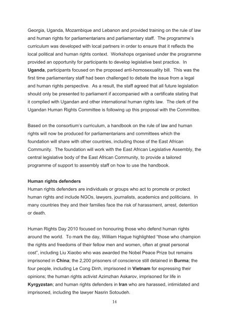 Human Rights and Democracy - Official Documents