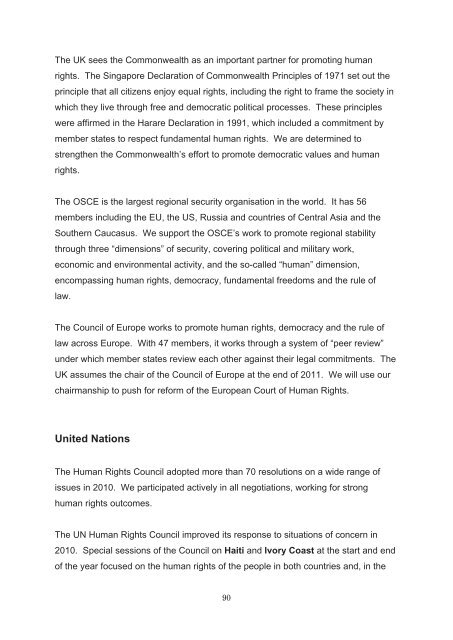 Human Rights and Democracy - Official Documents